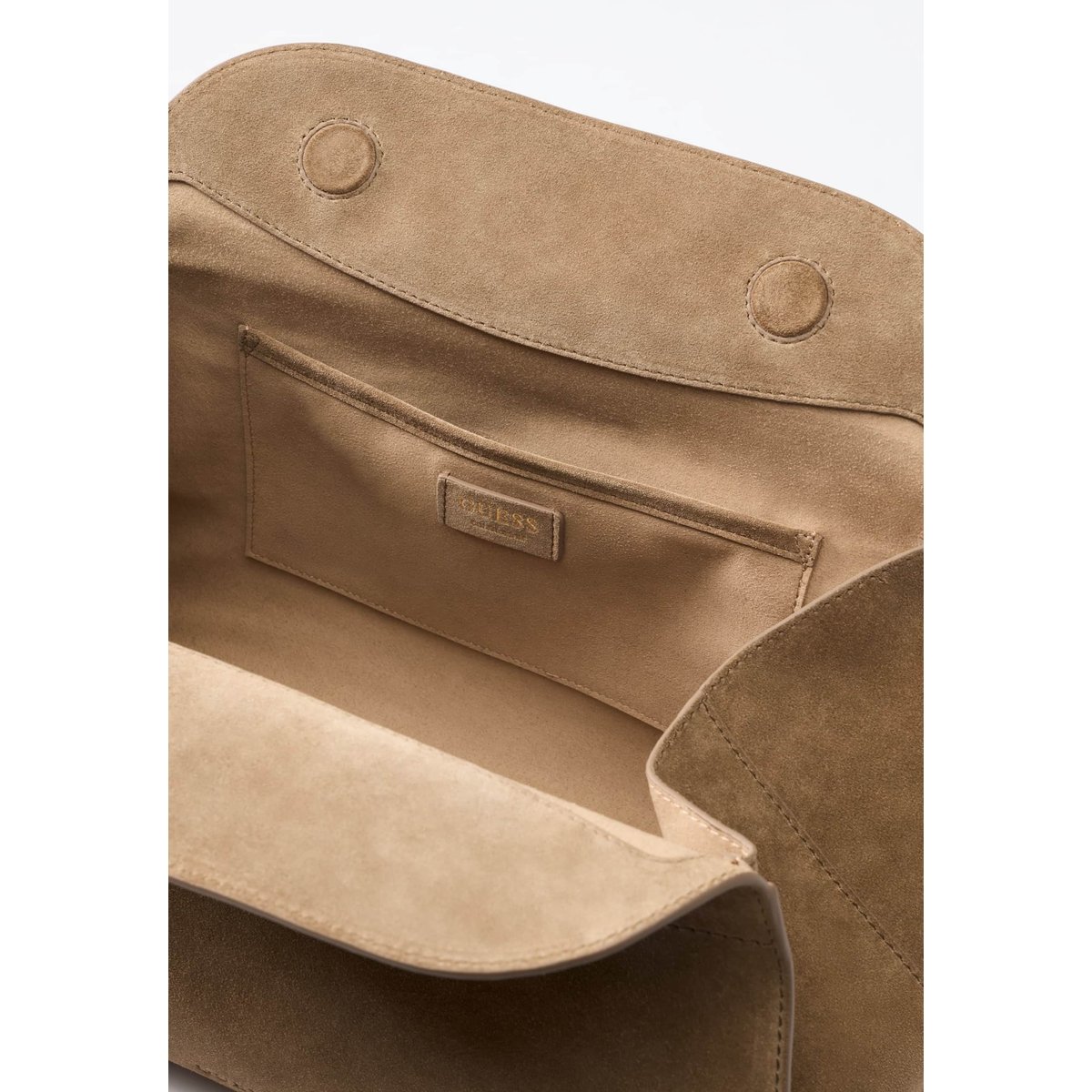Sac Bandoulière En Daim Leonie crème, GUESS
