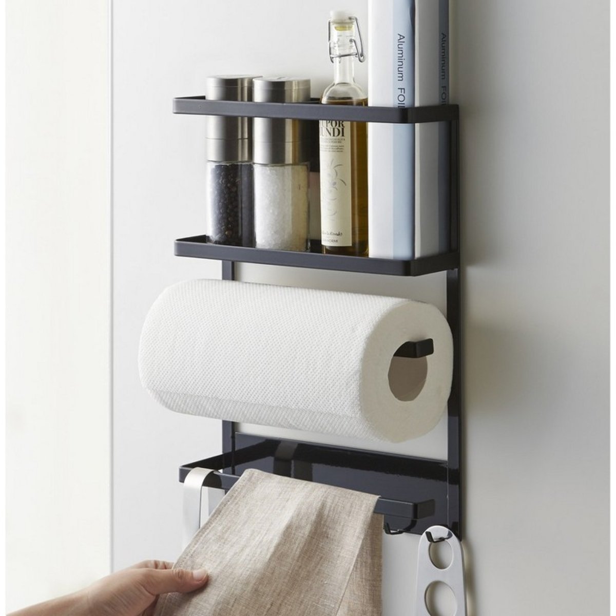 Etagère magnétique rangement cuisine  TOWER noir, YAMAZAKI