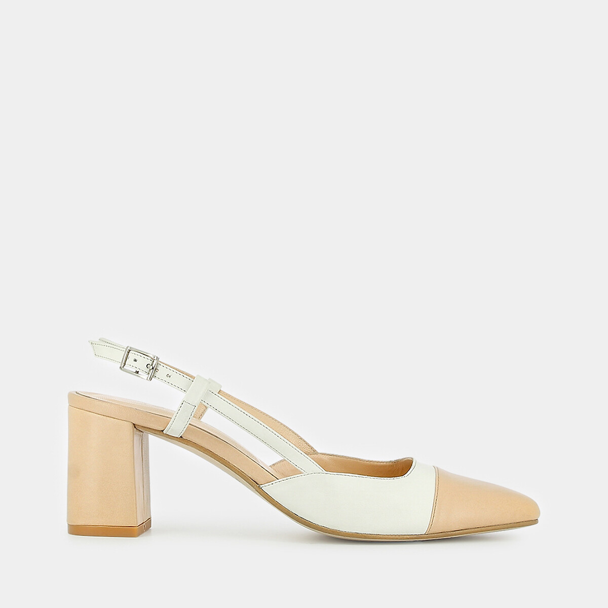 Dhapop Leather Heels white/beige, JONAK