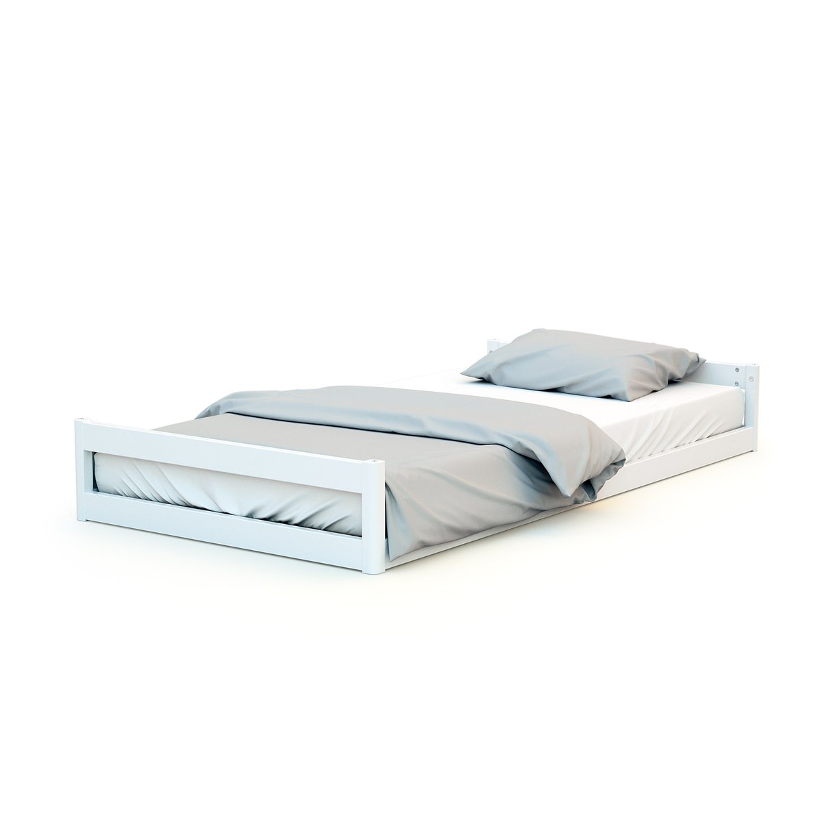 Lit bébé évolutif en bois KASA blanc, AT4