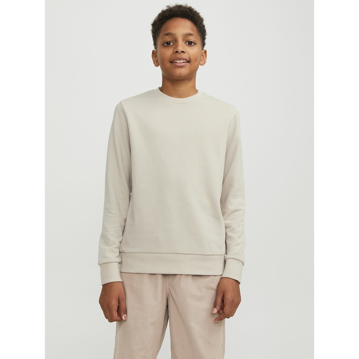 Sweat col rond uni beige, JACK & JONES JUNIOR