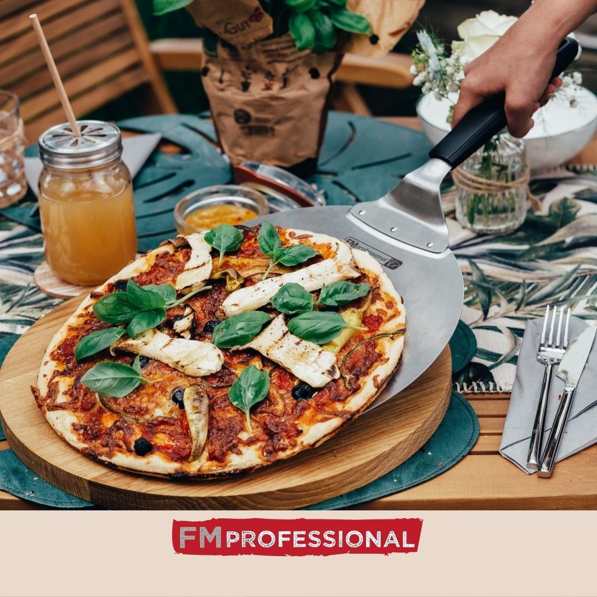 Pelle à pizza ou tarte flambée Pizza noir,gris, FM PROFESSIONAL