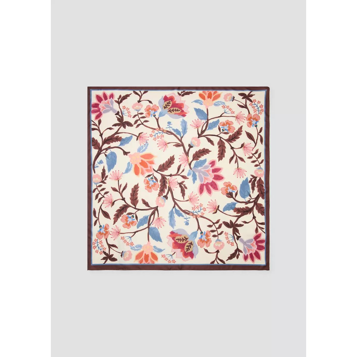 Foulard à fleurs chocolat, MANGO