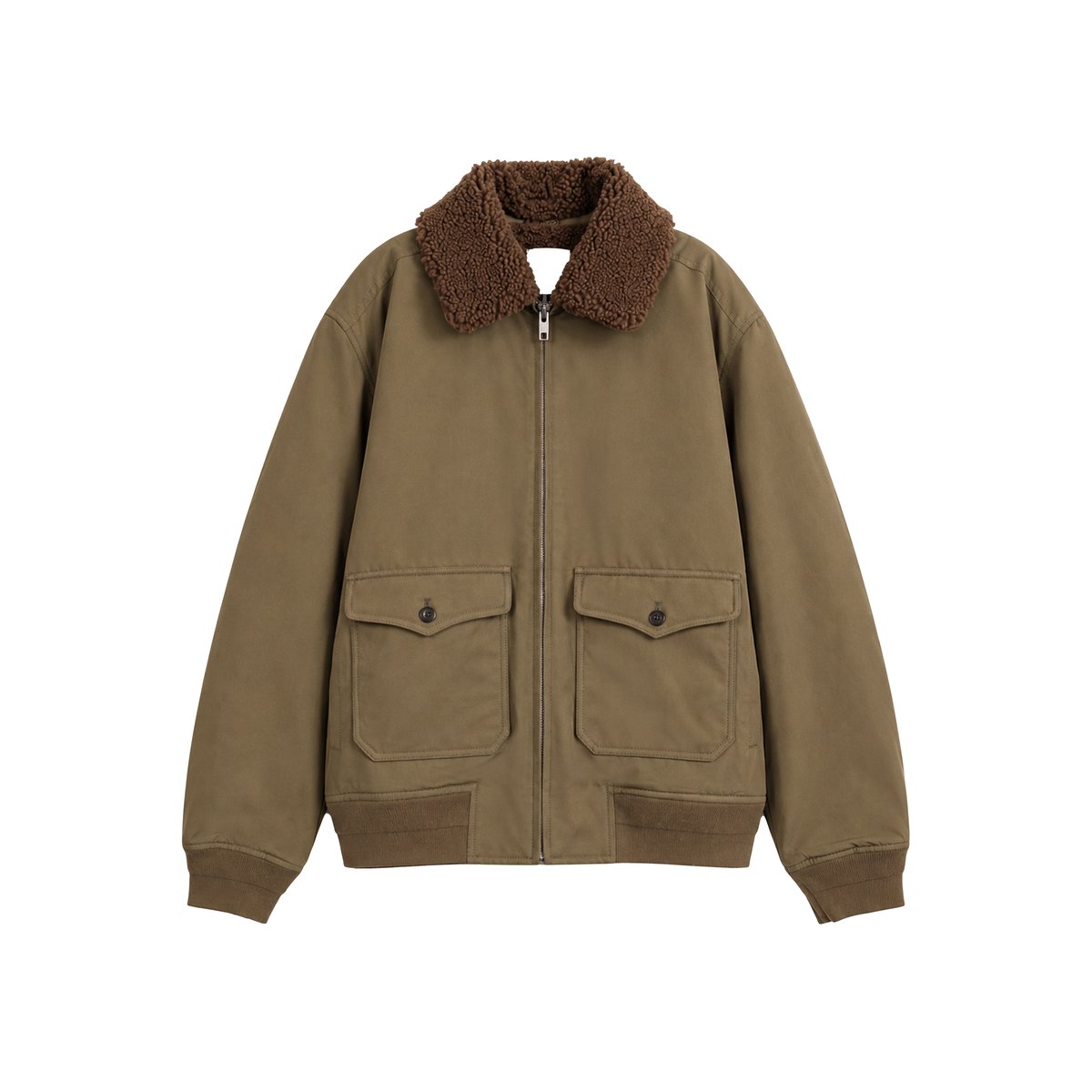 Blouson col fourré amovible vert kaki, IKKS