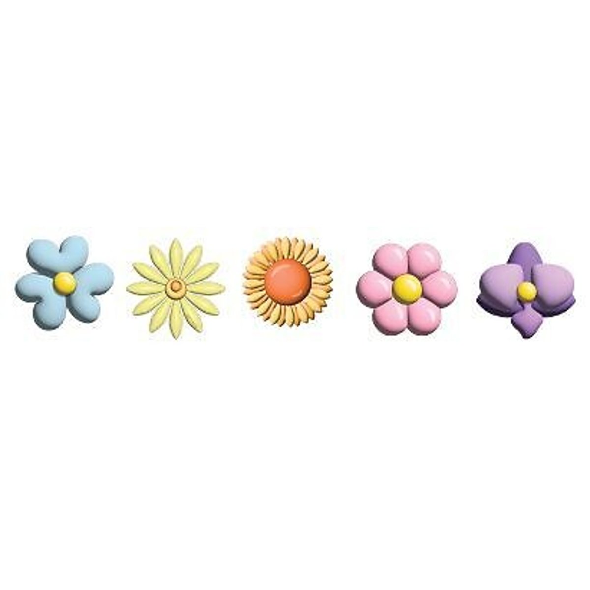 Lot de 5 Jibbitz Puffy Flowers multicolore, CROCS