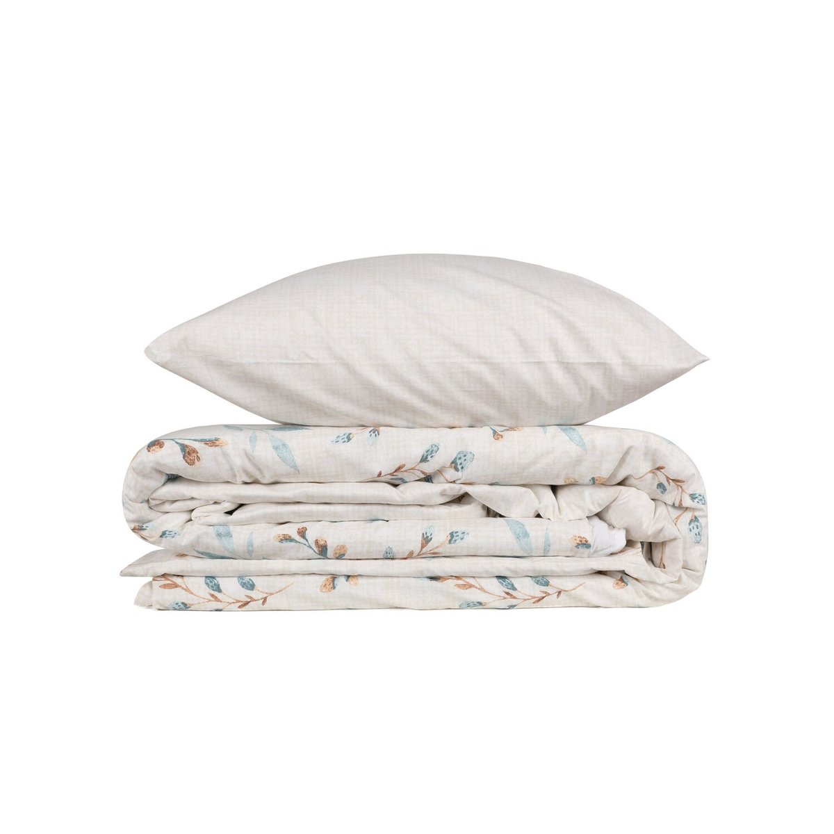Parure housse de couette coton imprimée végétal, Lendell multicolore, C DESIGN HOME TEXTILE