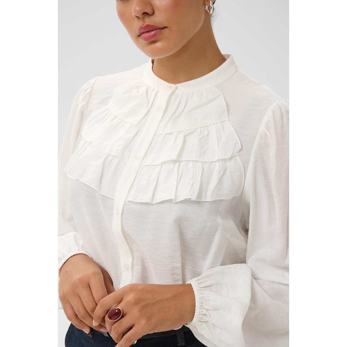 Chemise à manches longues blanc chalk, KAFFE CURVE