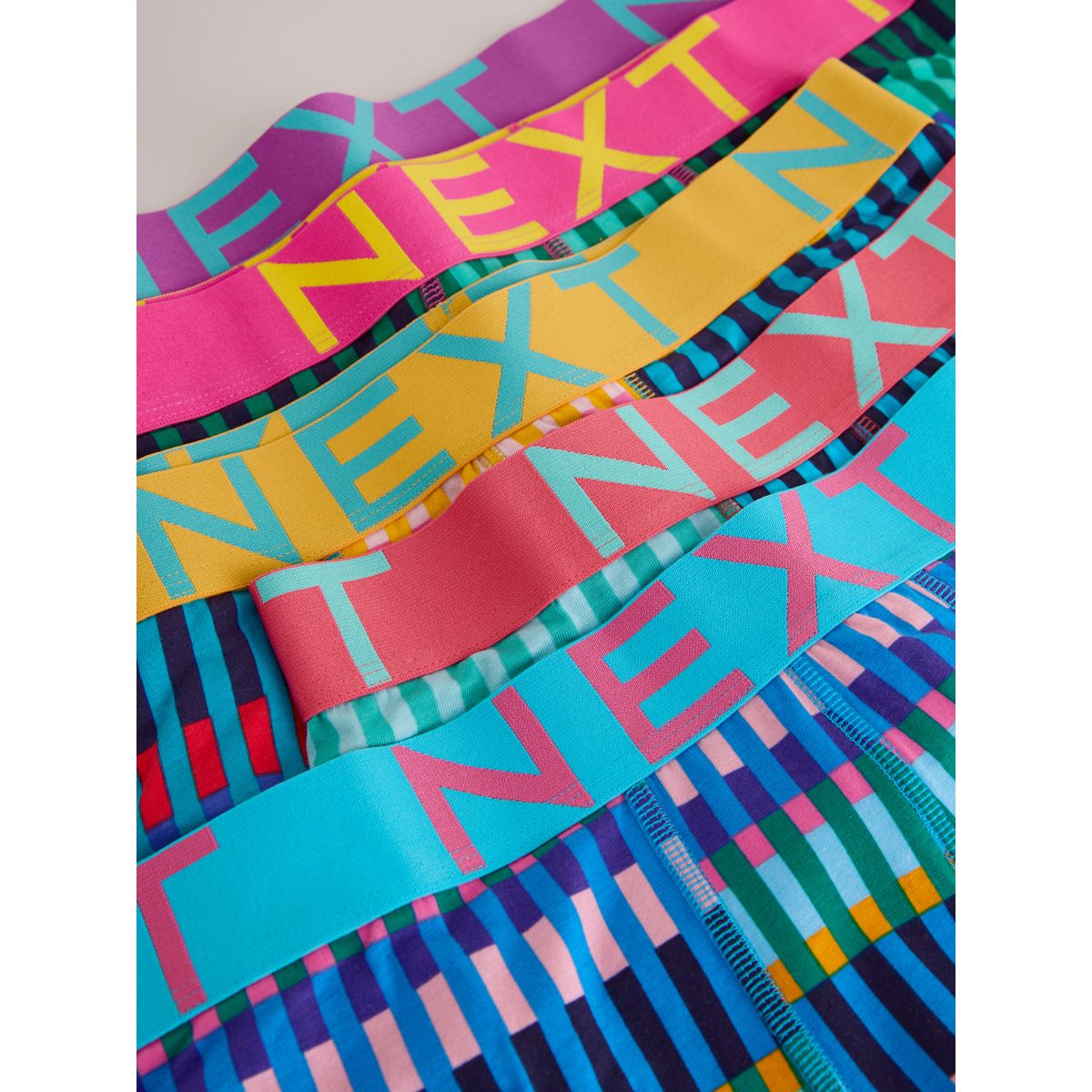 Boxer taille basse géo bleu vif/violet, NEXT