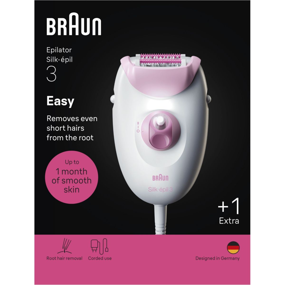 Epilateur électrique Silk-épil SE3 3-202 couleur unique, BRAUN