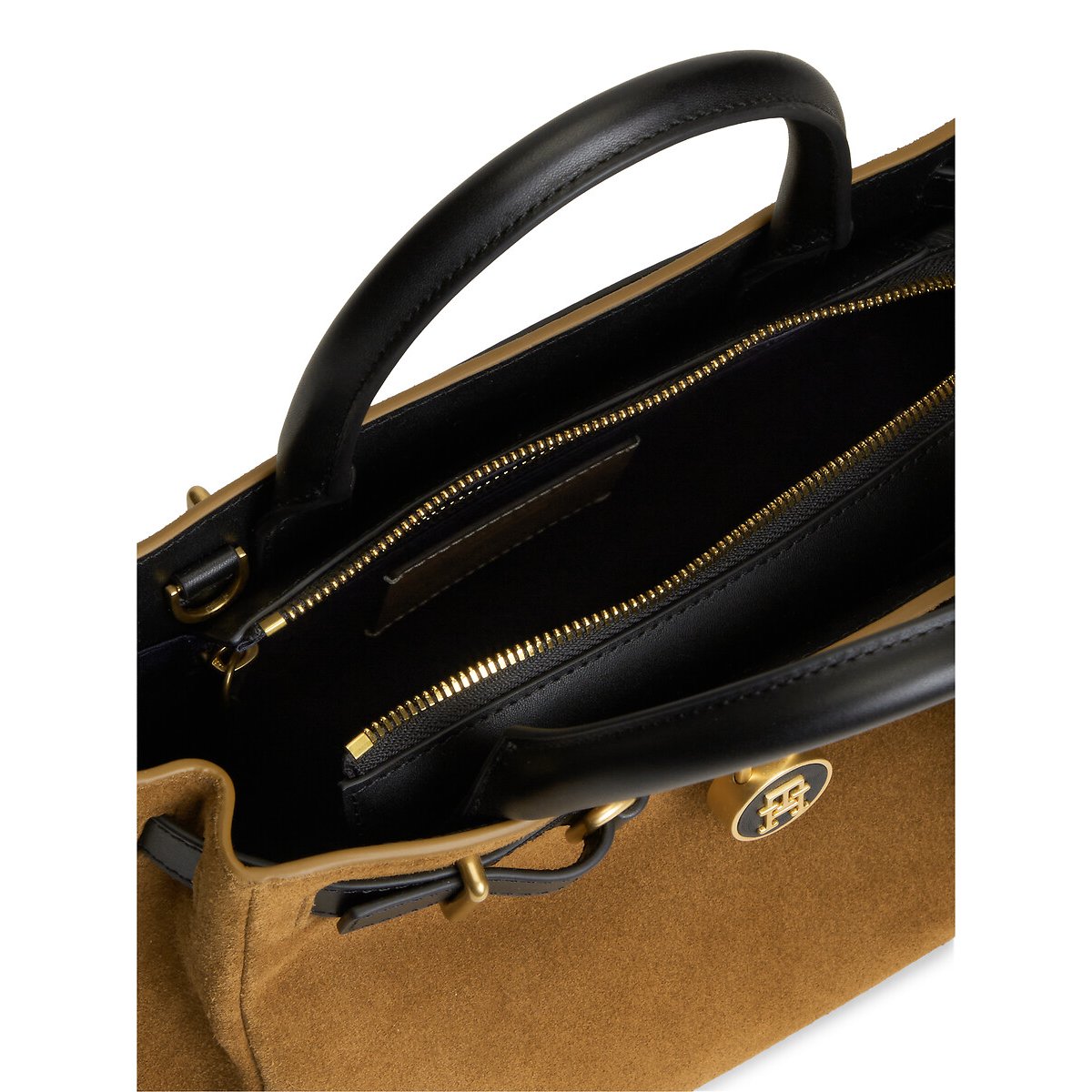 American Icon Mini Suede Handbag cognac, TOMMY HILFIGER