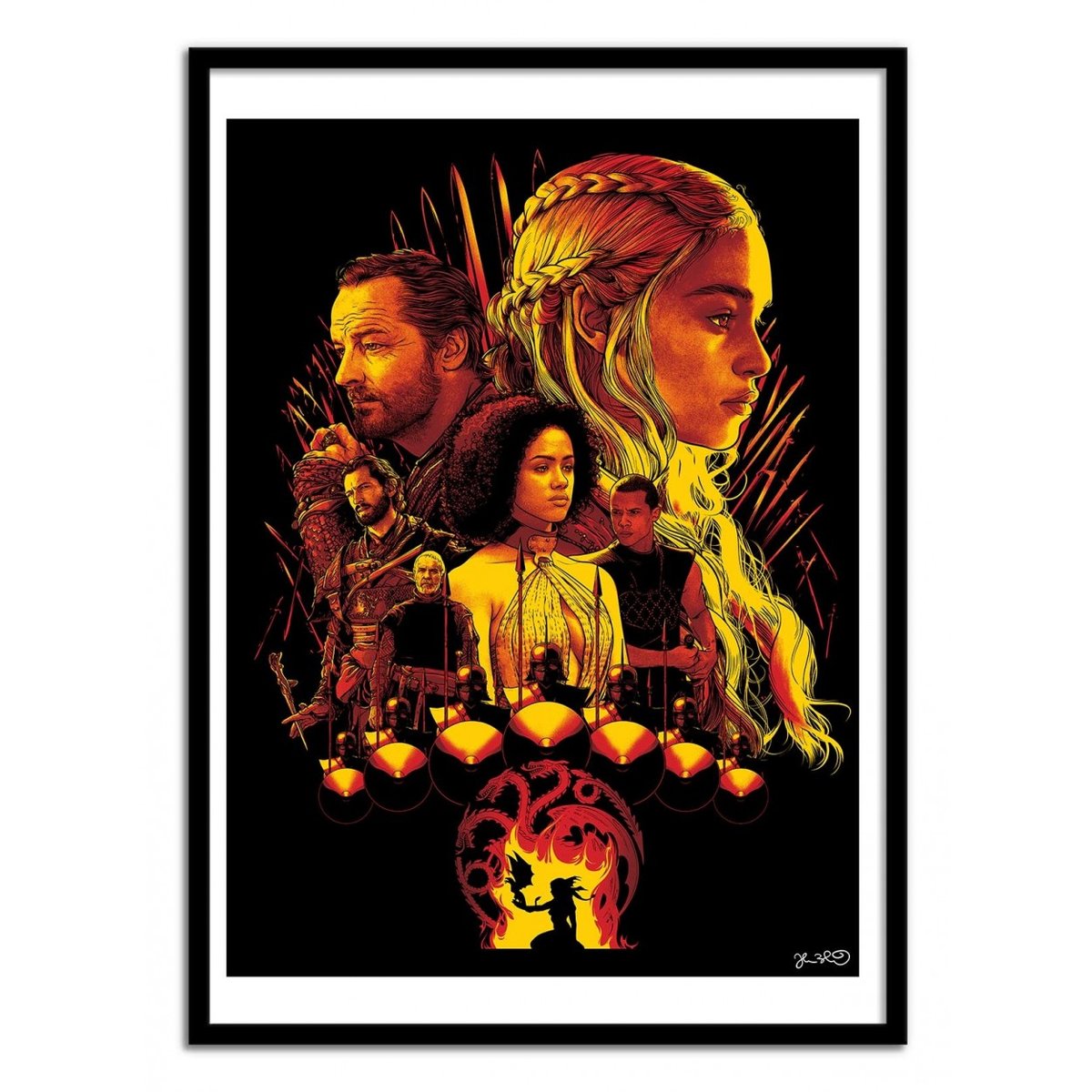 Affiche d'art - House Targaryen - Joshua Budich orange, WALL EDITIONS