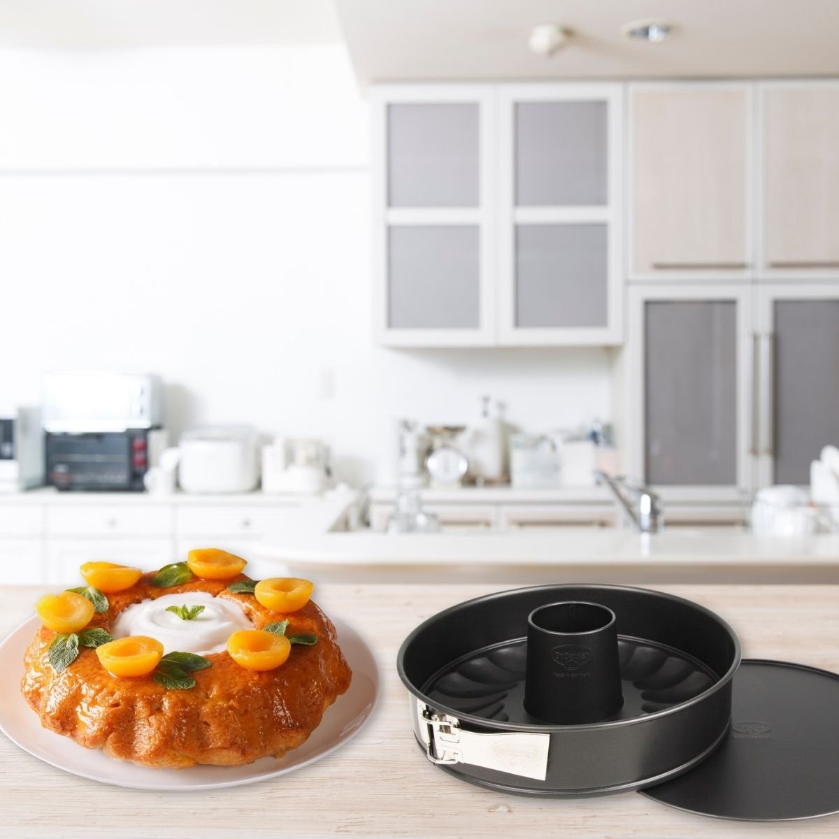 Lot de 2 moules à manqué 26/26 cm en acier TRADITION noir, DR OETKER