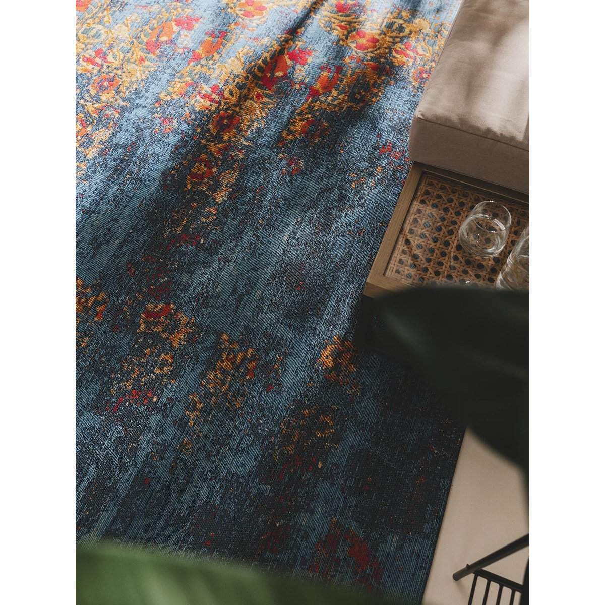 Tapis d'extérieur & intérieur ARTIS multicouleur/bleu, BENUTA