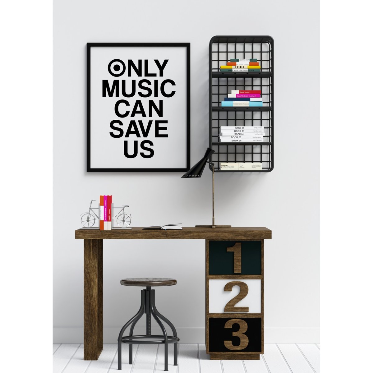 Poster 'Only Music can save us' blanc, L'AFFICHERIE