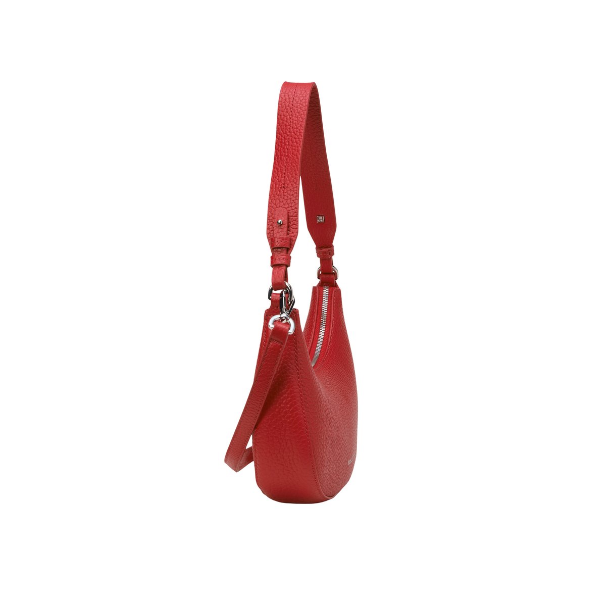 Sac à bandoulière medium en cuir de vache finement grainé rouge, MARC O'POLO