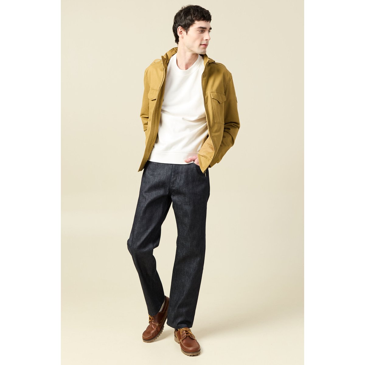 Jeans regular longueur 32 denim brut clean, BONOBO