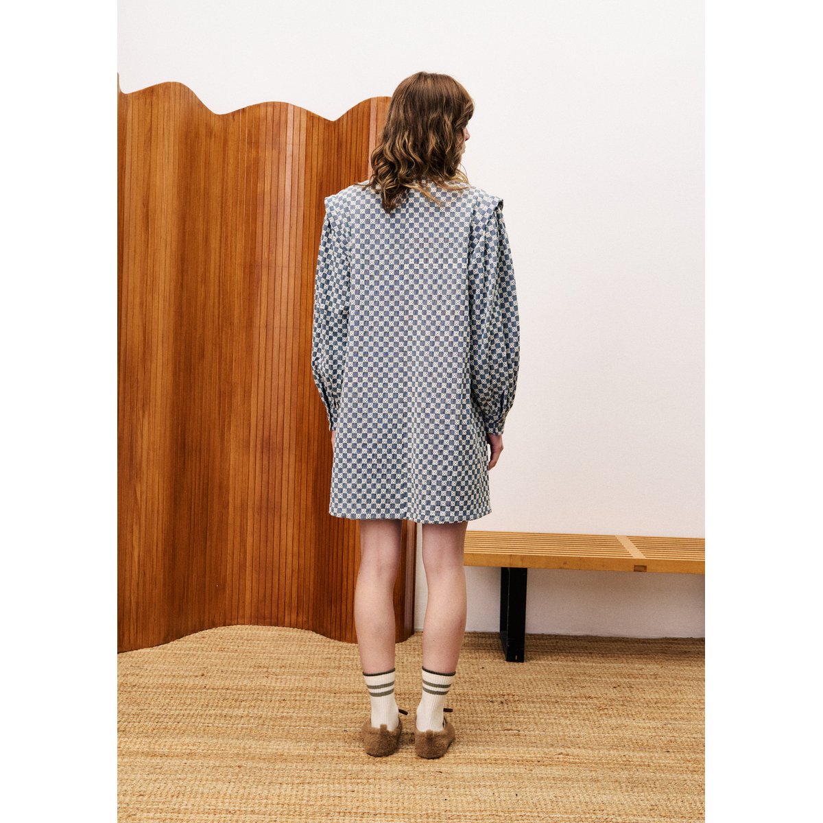 Robe en coton col roulé ALLIUM bleu jean, FRNCH
