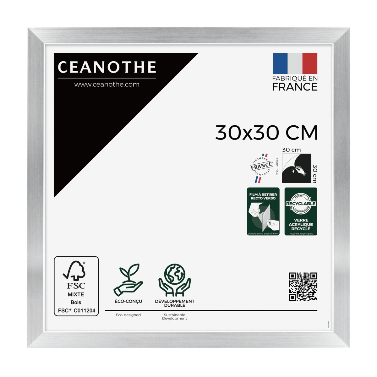 Cadre Photo En Résine Recyclée PRECIOUS acier, CEANOTHE