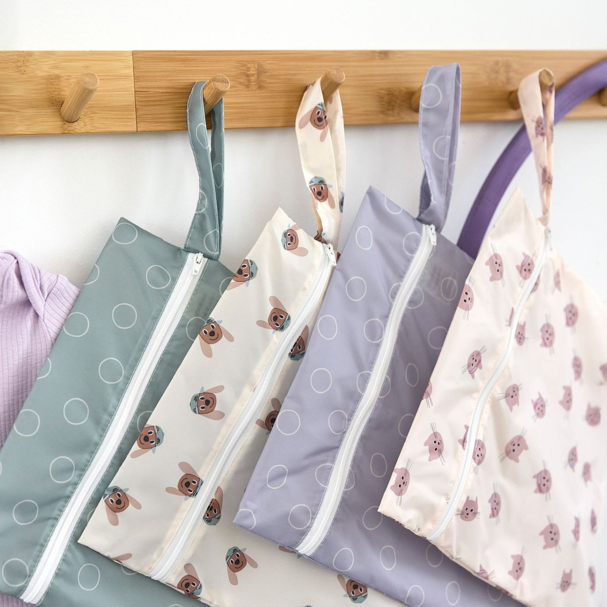 Lot de 2 sacs étanches pour vêtements mouillés vert, marron, LASSIG