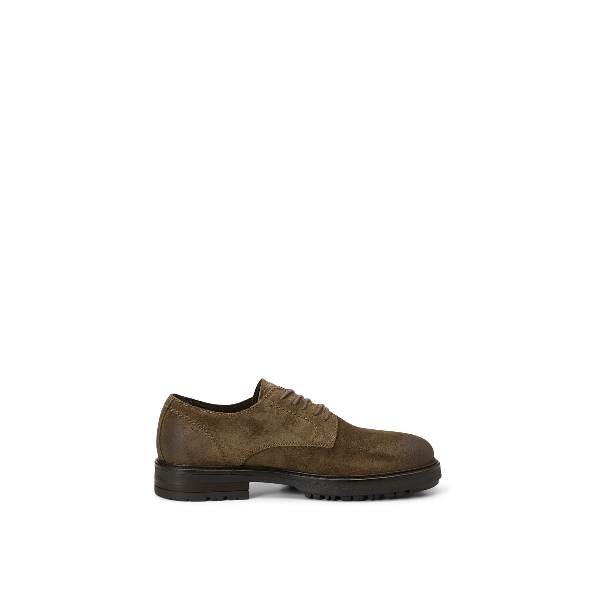 Chaussures à lacets, modèle Rony en cuir velours huilé marron, MARC O'POLO