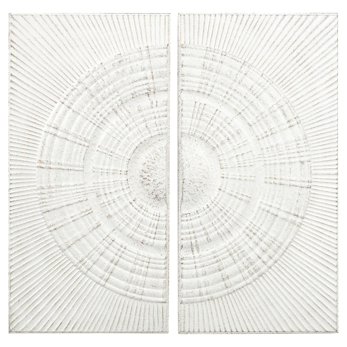 Set of 2 Antique White Moulded Metal Circle Wall Art antique white, ÉDITÉ