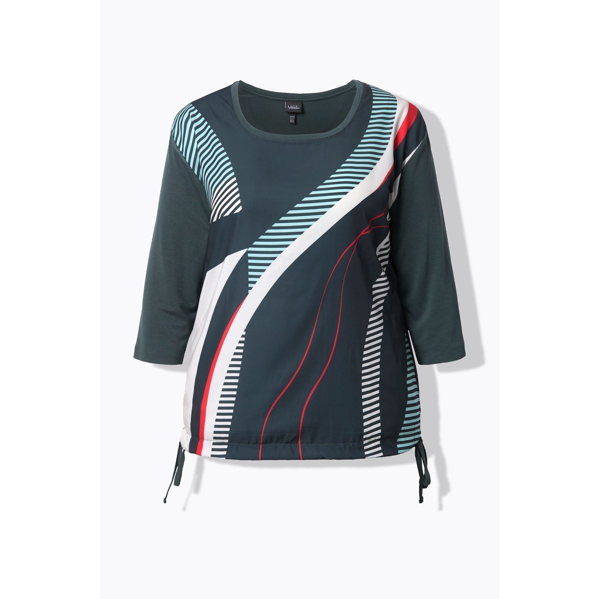 Sweat-shirt oversize avec cordon à la base vert sapin, ULLA POPKEN