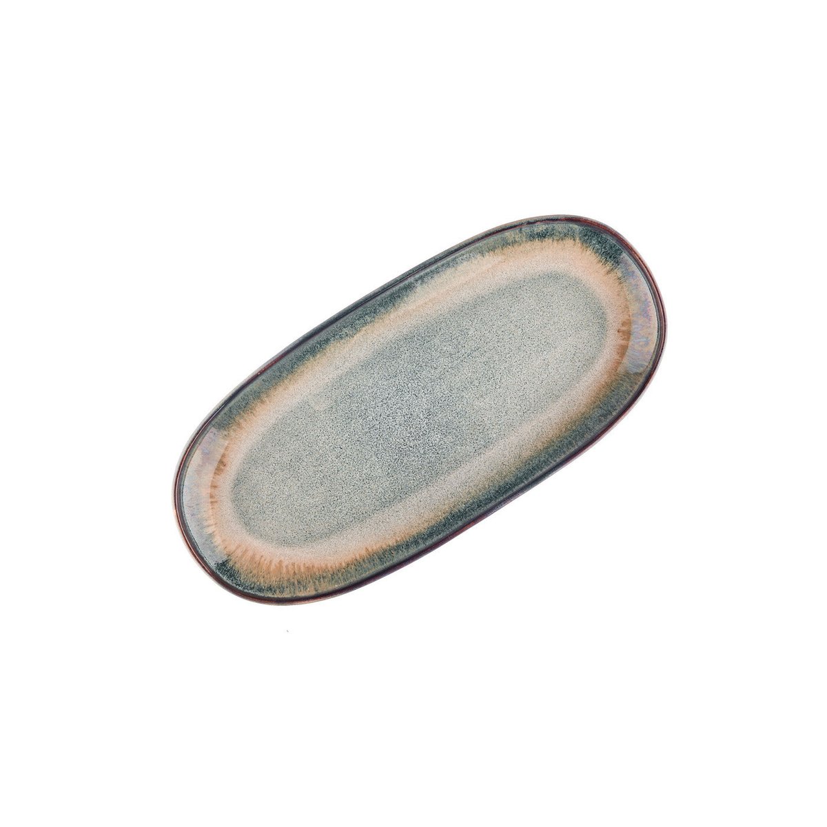 Lot de 3 plateaux & plats à four en grès, GENESIS dégradé bleu gris kaki, BJORN