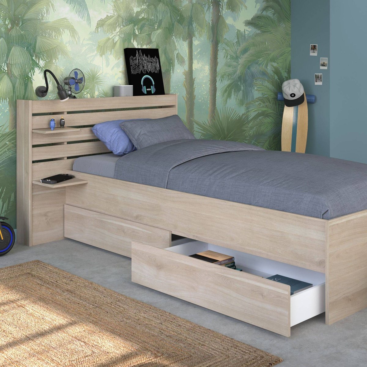 Lit enfant - PALMYRE bois clair, CAMIF