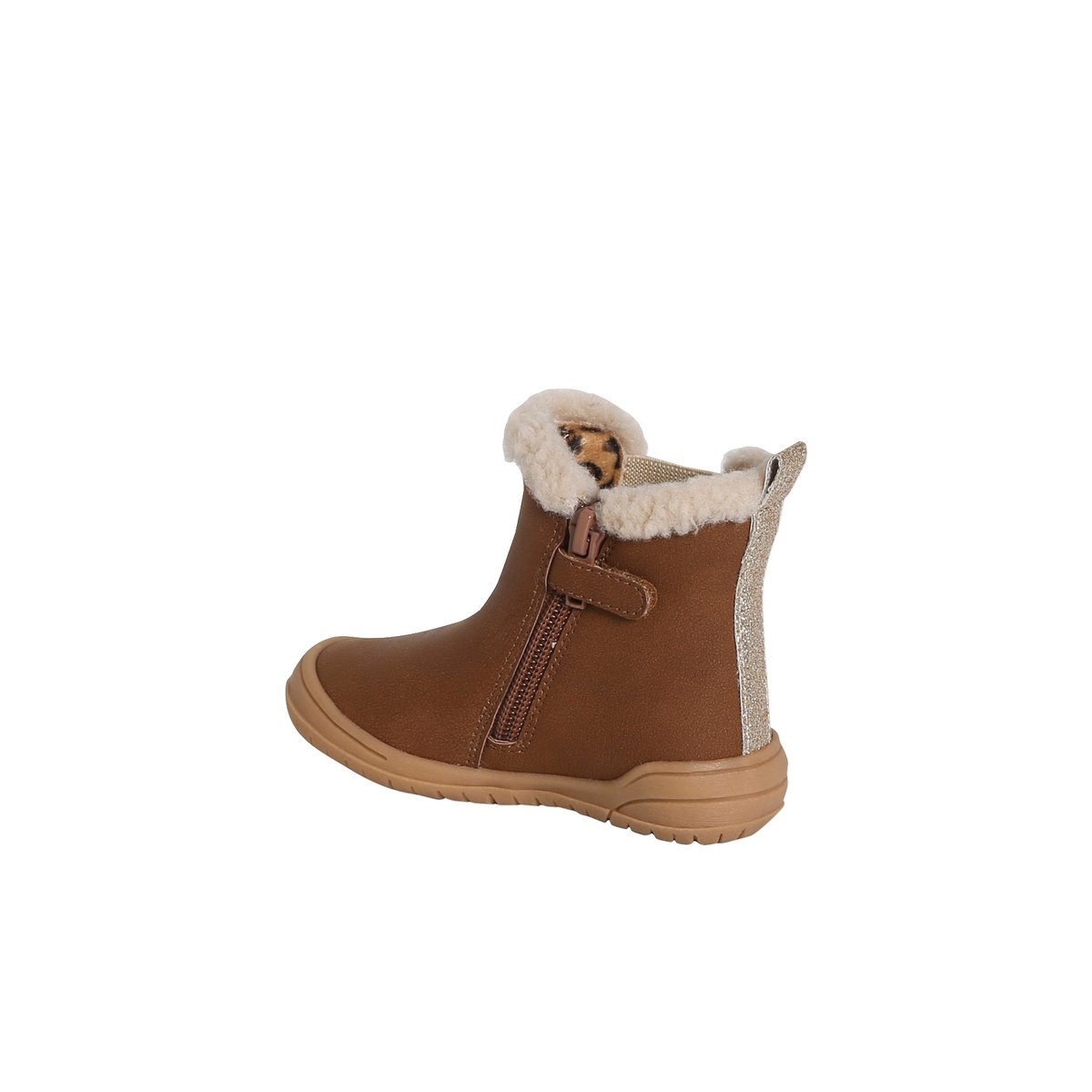 Boots bébé synthétique fourrées camel, VERTBAUDET