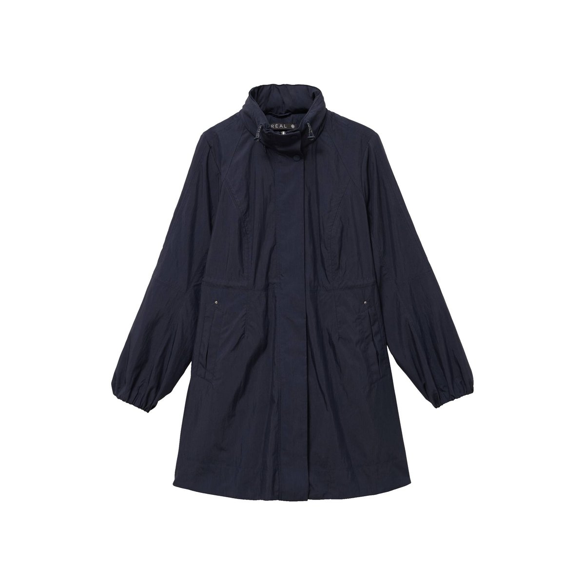 Parka cintrée longue doublée bleu foncé, BREAL