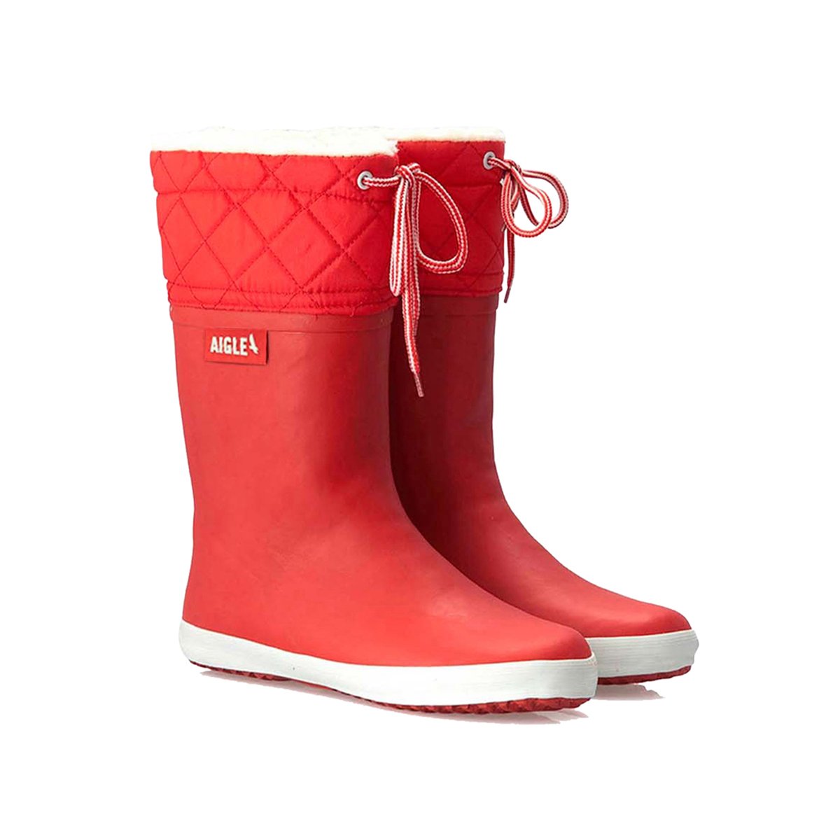 Bottes de pluie fourrées ajustable GIBOULEE UNISEX rouge, AIGLE