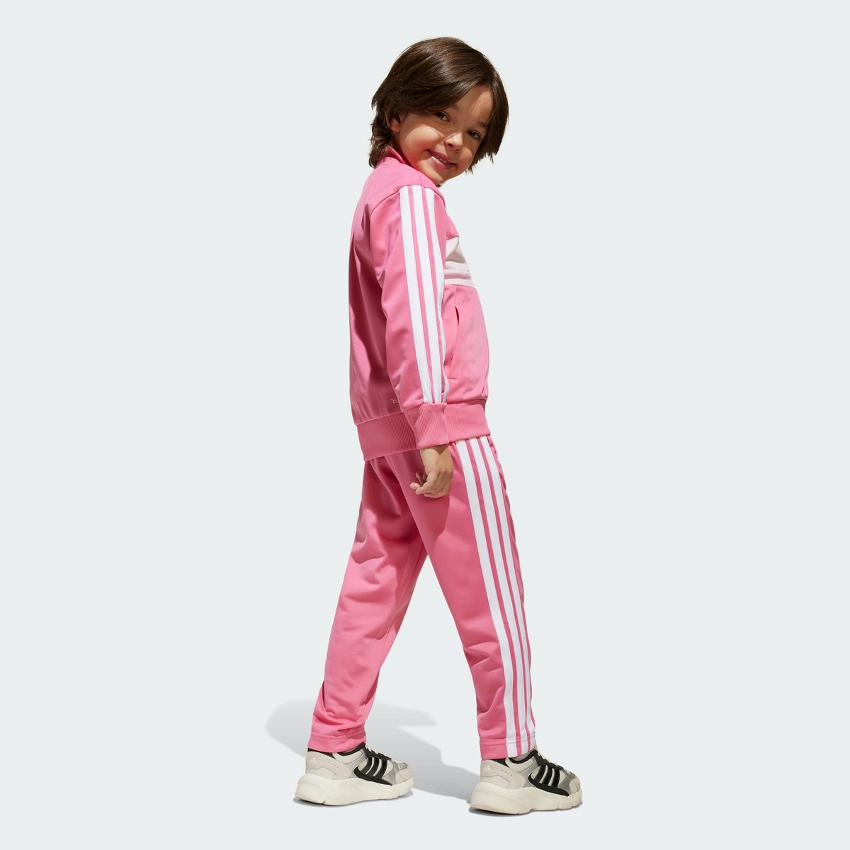 Survêtement Maille 3 Bandes Seasonal Essentials Tiberio Enfants Survêtement Maille 3 Bandes Seasonal Essentials Tiberio Enfants pink fusion / white / clear pink, ADIDAS SPORTSWEAR