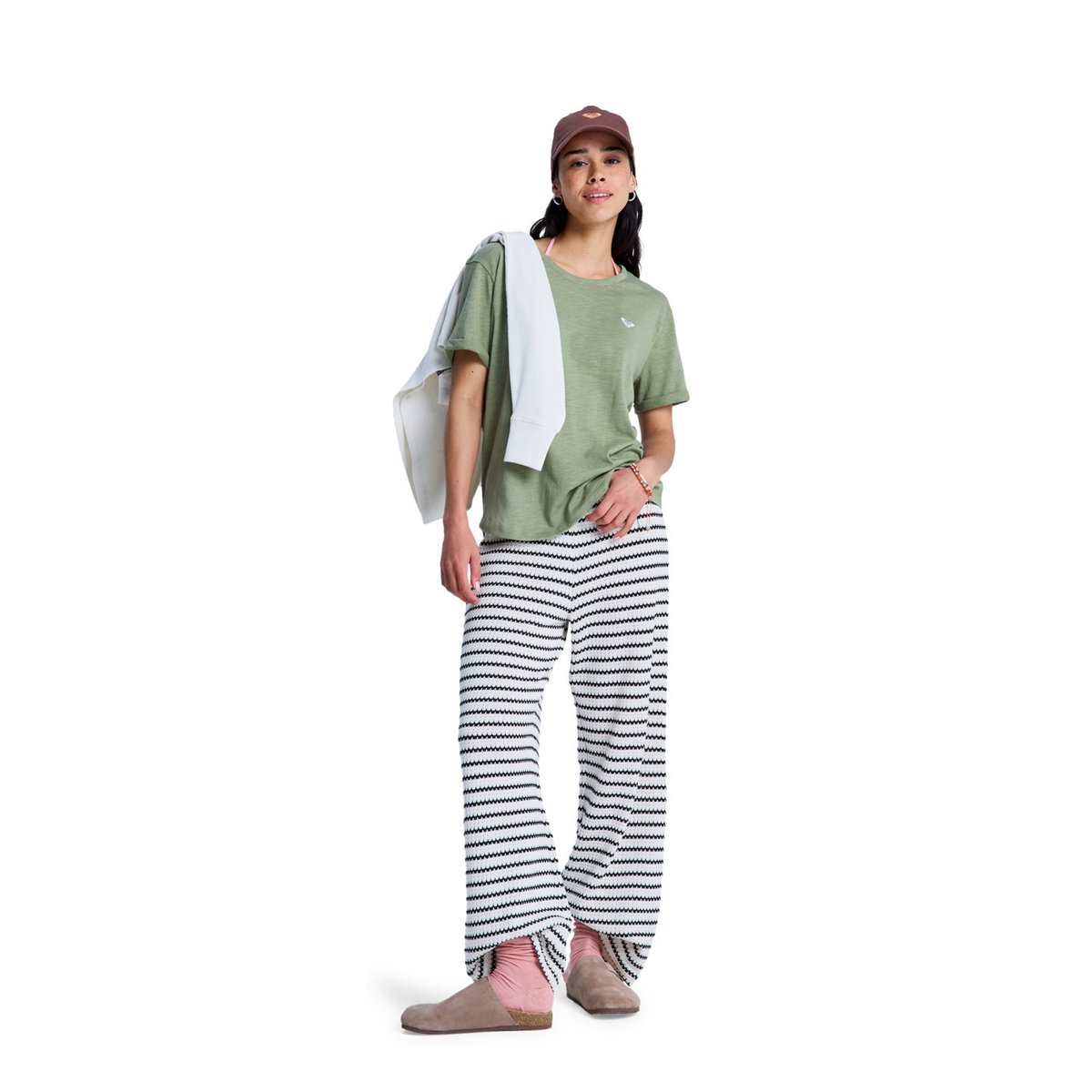 T-Shirt, manches courtes, col rond, . vert oil green, ROXY