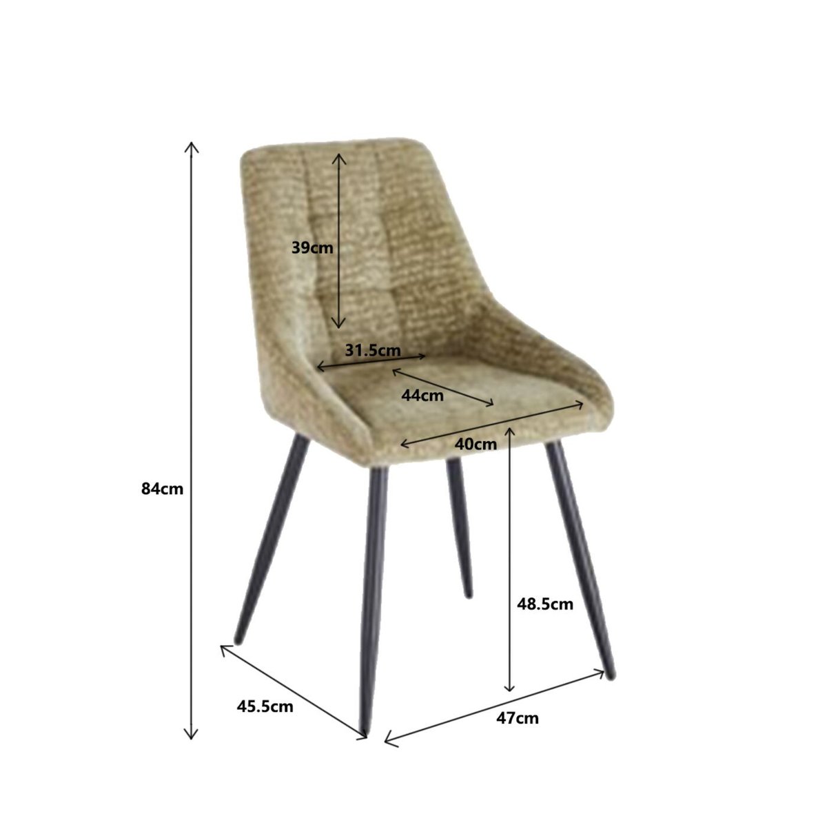 Chaise en polyester texturé, RUBY vert, KARE DESIGN