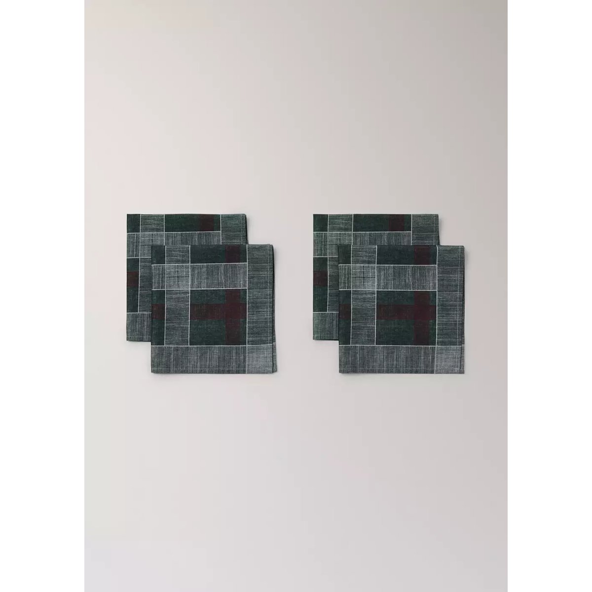 Serviette de table coton carreaux vert, MANGO HOME