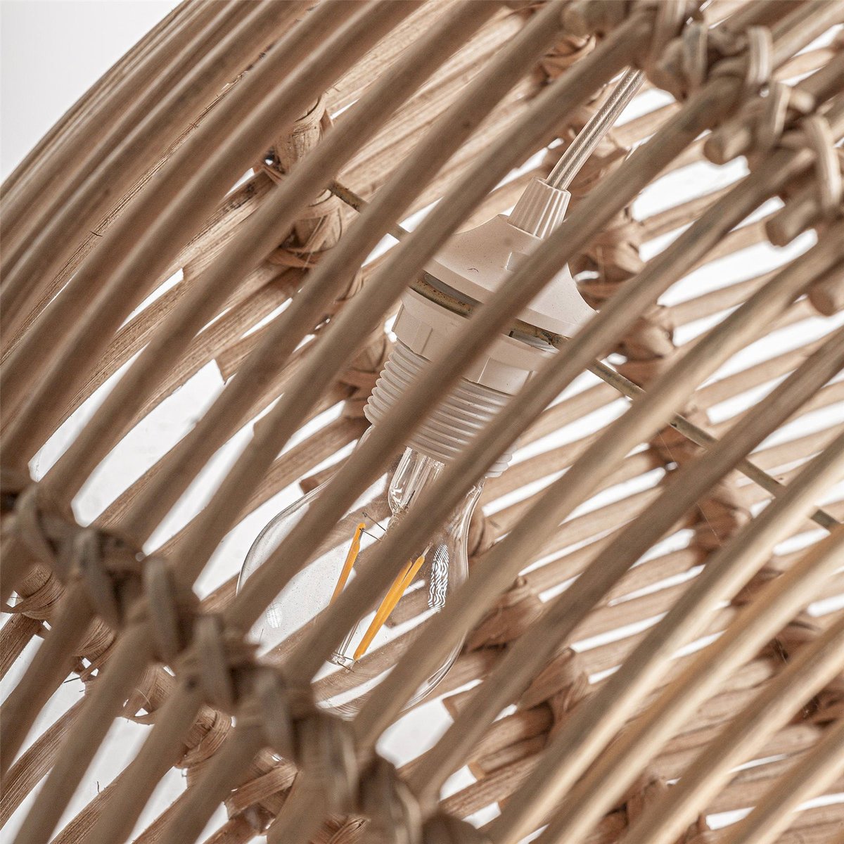 Suspension en rotin forme poisson marron naturel effet bois, RECOLLECTION