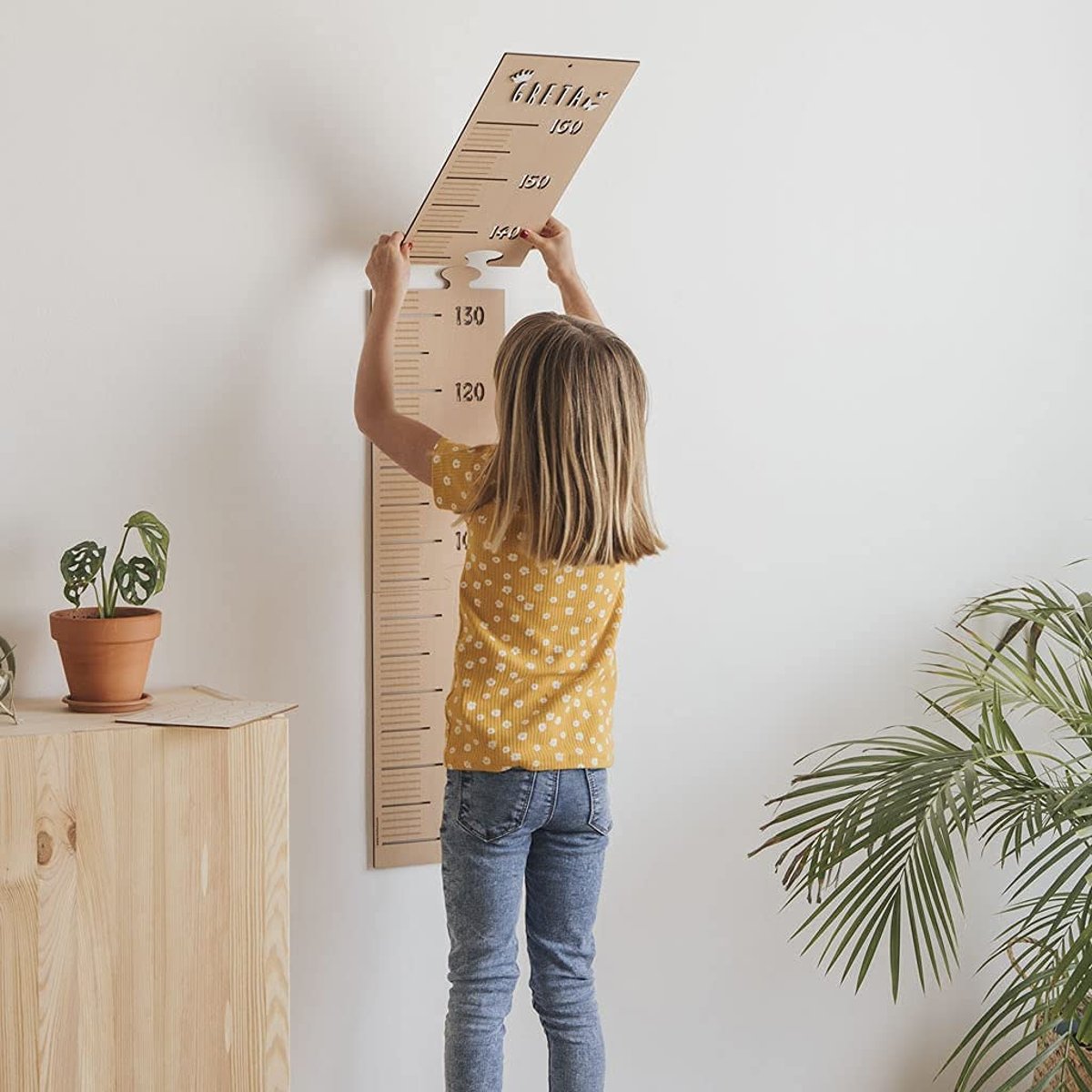 Toise pour enfant personnalisable beige, VINTIUN