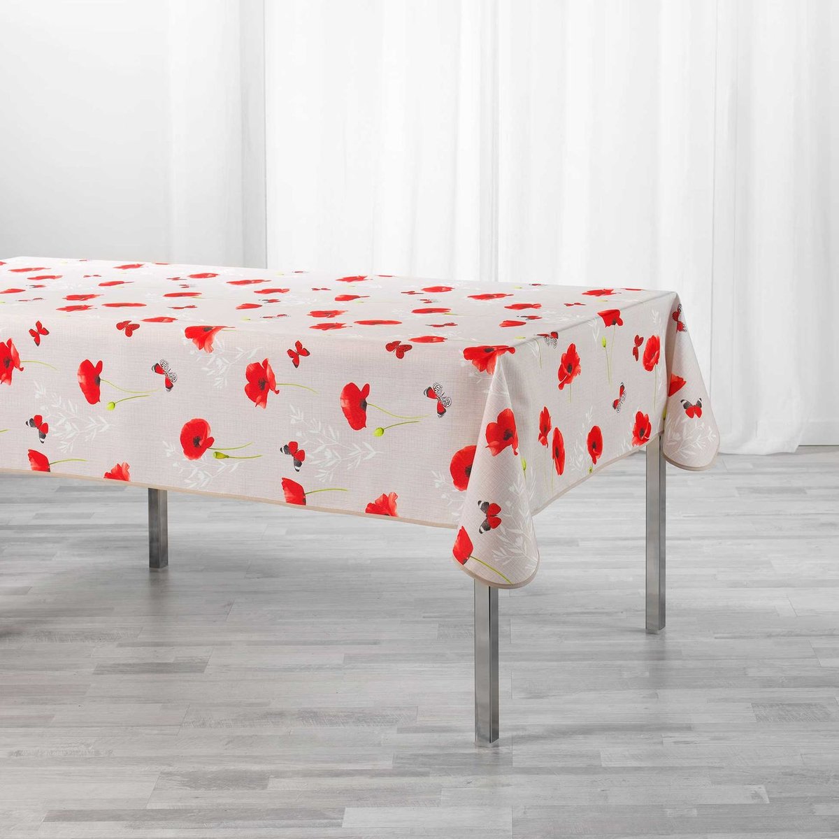 Nappe rectangle antitache AMAPOLA rouge, TOILINUX
