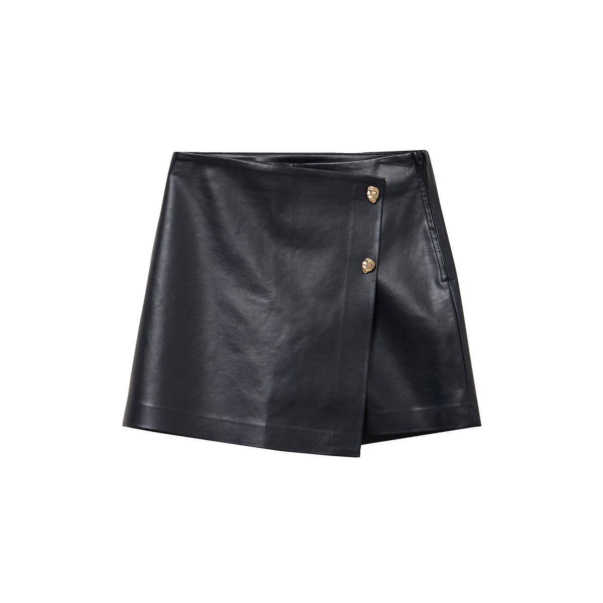 Jupe-short courte en similicuir noir, CACHE CACHE