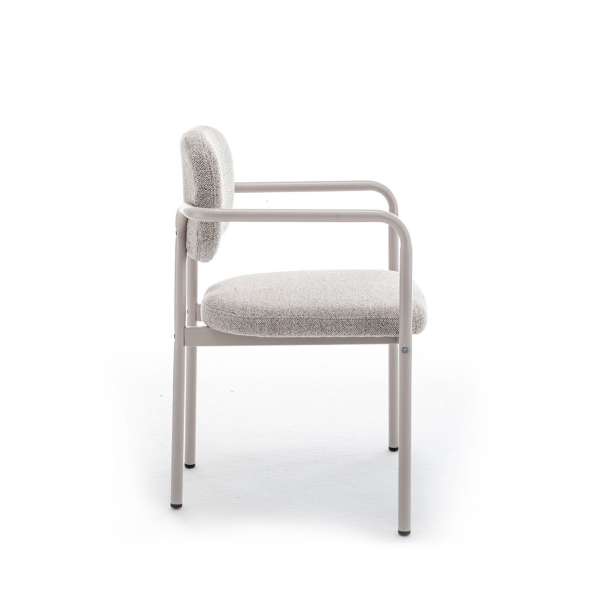 Lot de 2 fauteuils de table en tissu bouclette pieds beiges- STUART beige, DRAWER