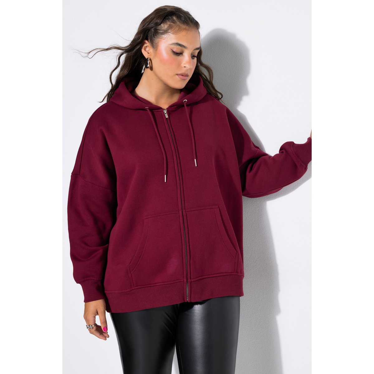Veste à capuche oversize rouge vin, STUDIO UNTOLD