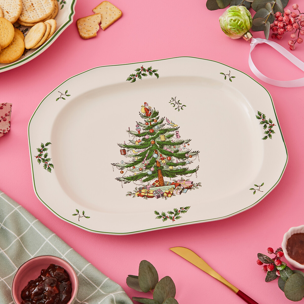 Christmas Tree Sculpted Platter white, SPODE