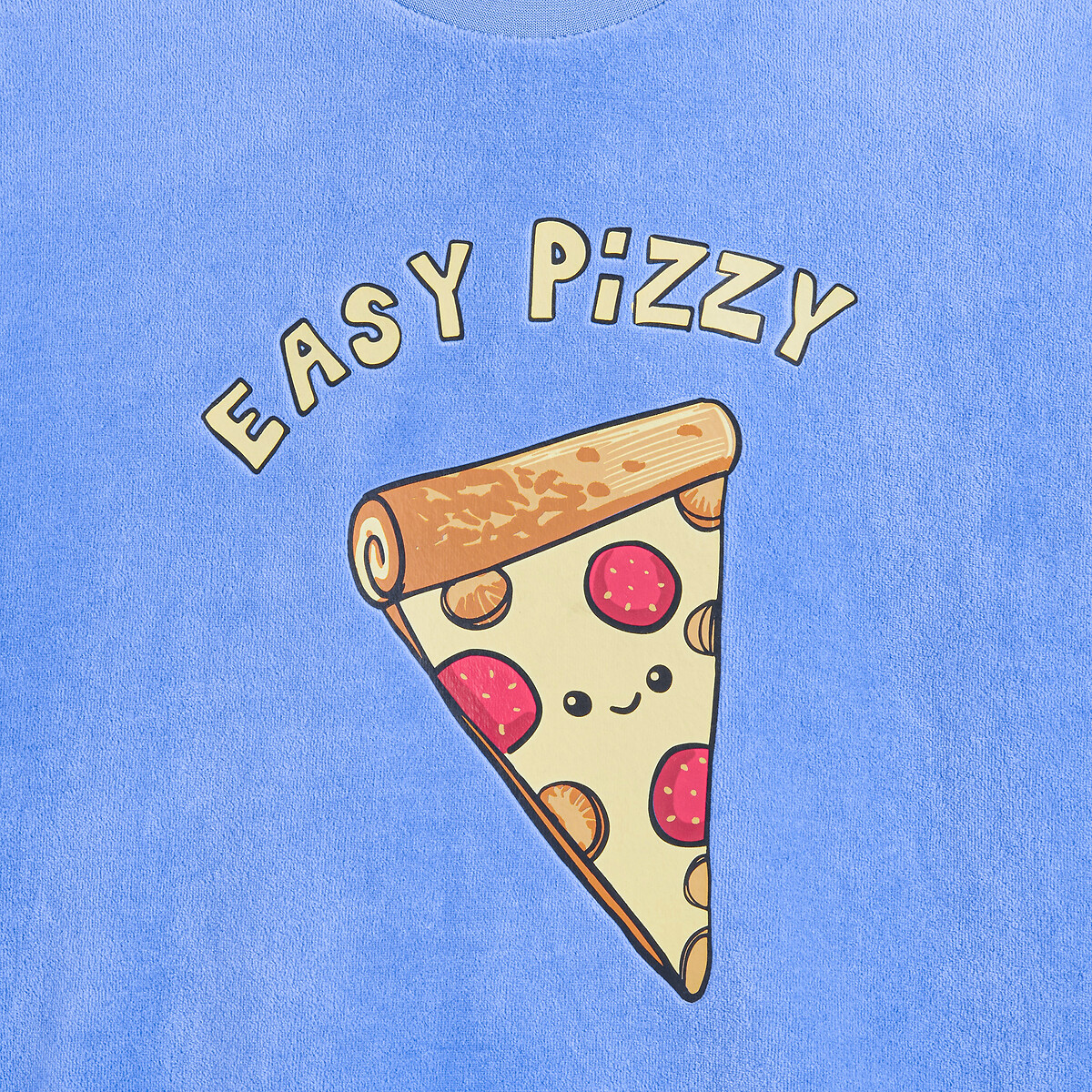 Conjunto de 2 pijamas, em veludo, com motivos de pizza e pipocas sortido, LA REDOUTE COLLECTIONS