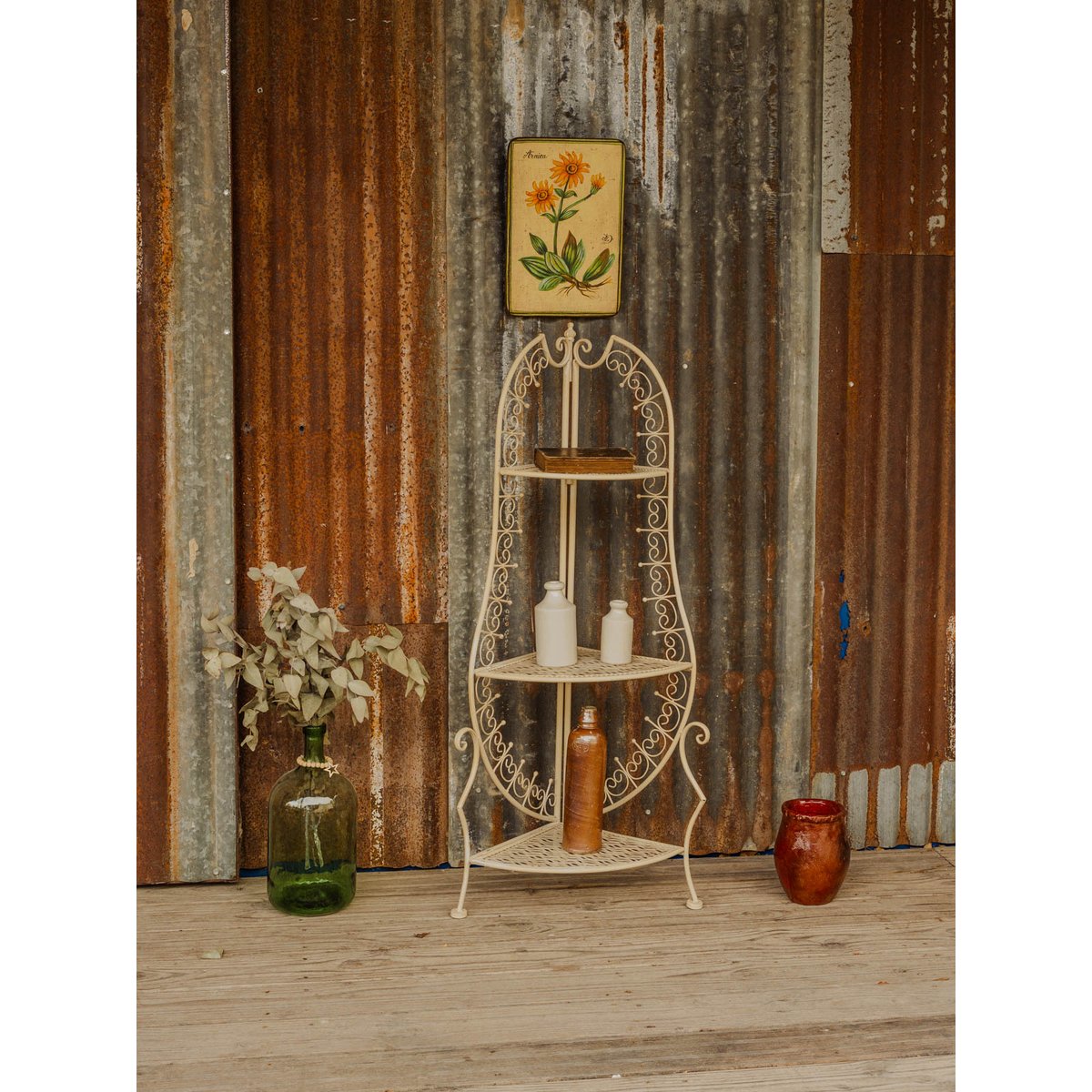 Étagère en métal crème Gaëlle N°1602 - Bon état crème, DEBONGOUT