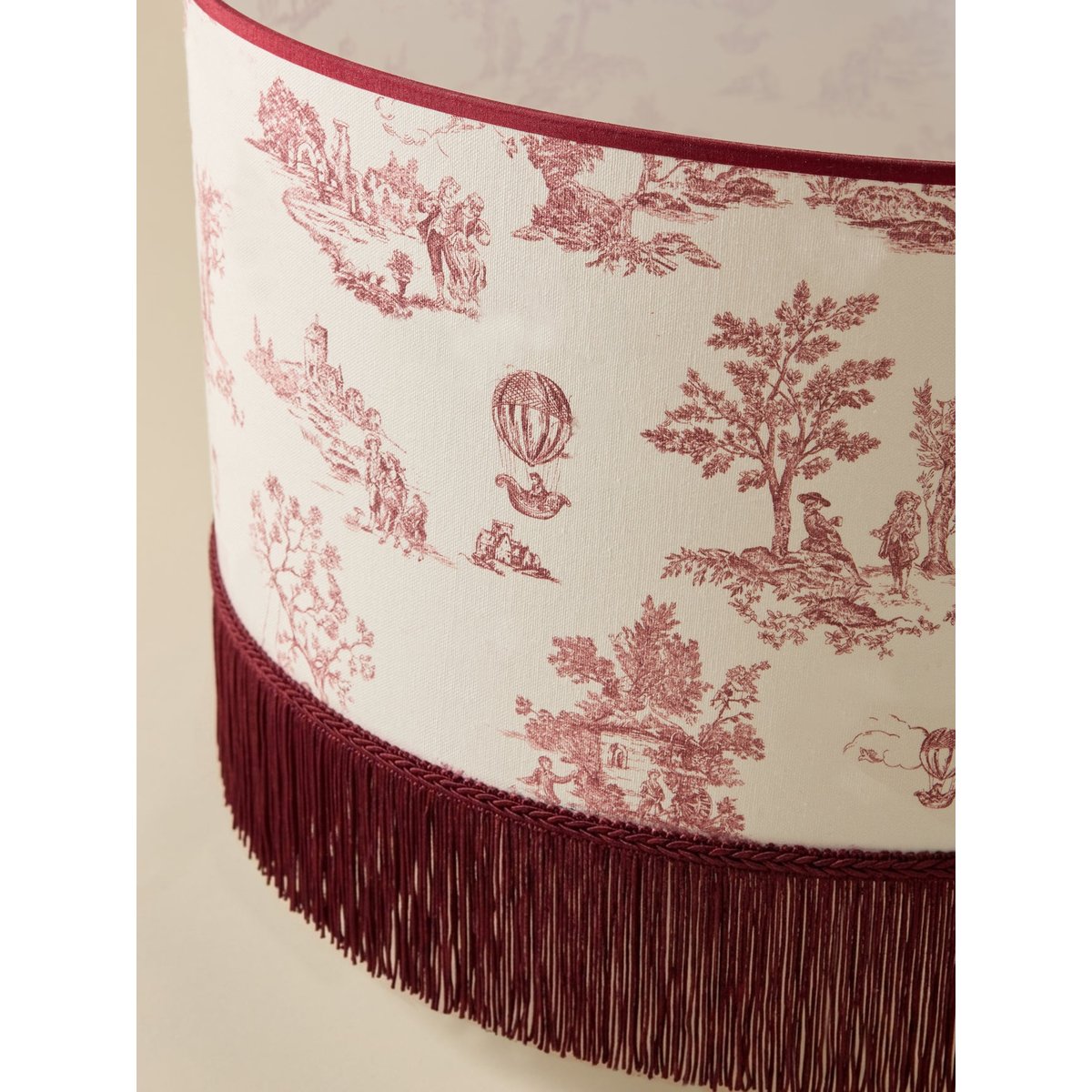 Abat-jour esprit toile de jouy - Grand modèle jouy bordeaux, CYRILLUS