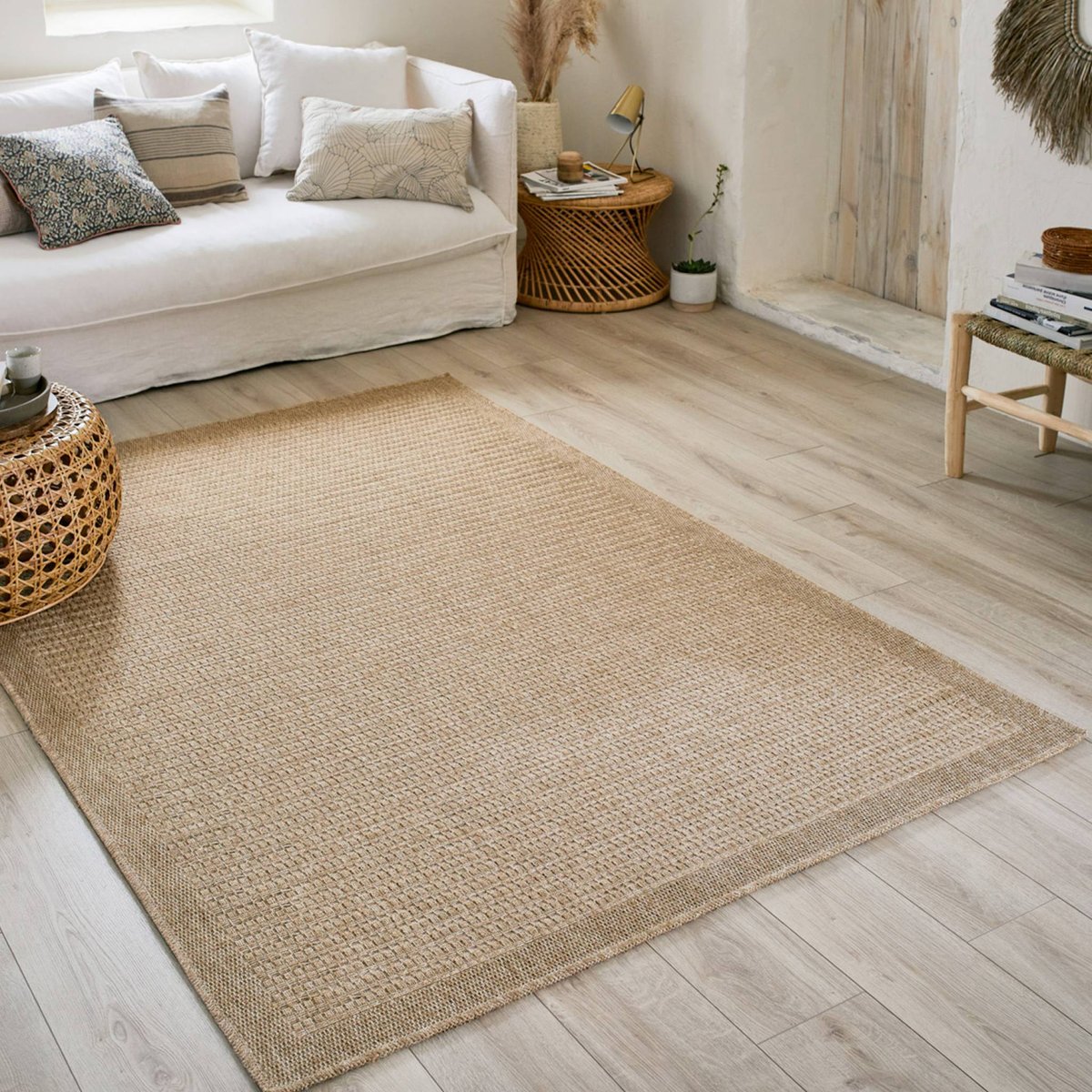 Tapis intérieur rectangulaire bohème FINCH beige, SWEEEK