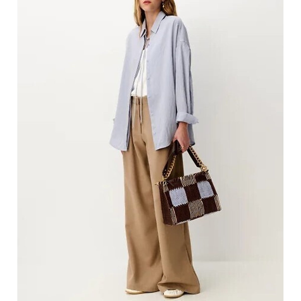 Liza striped long sleeve shirt beige stripe/blue, SESSUN