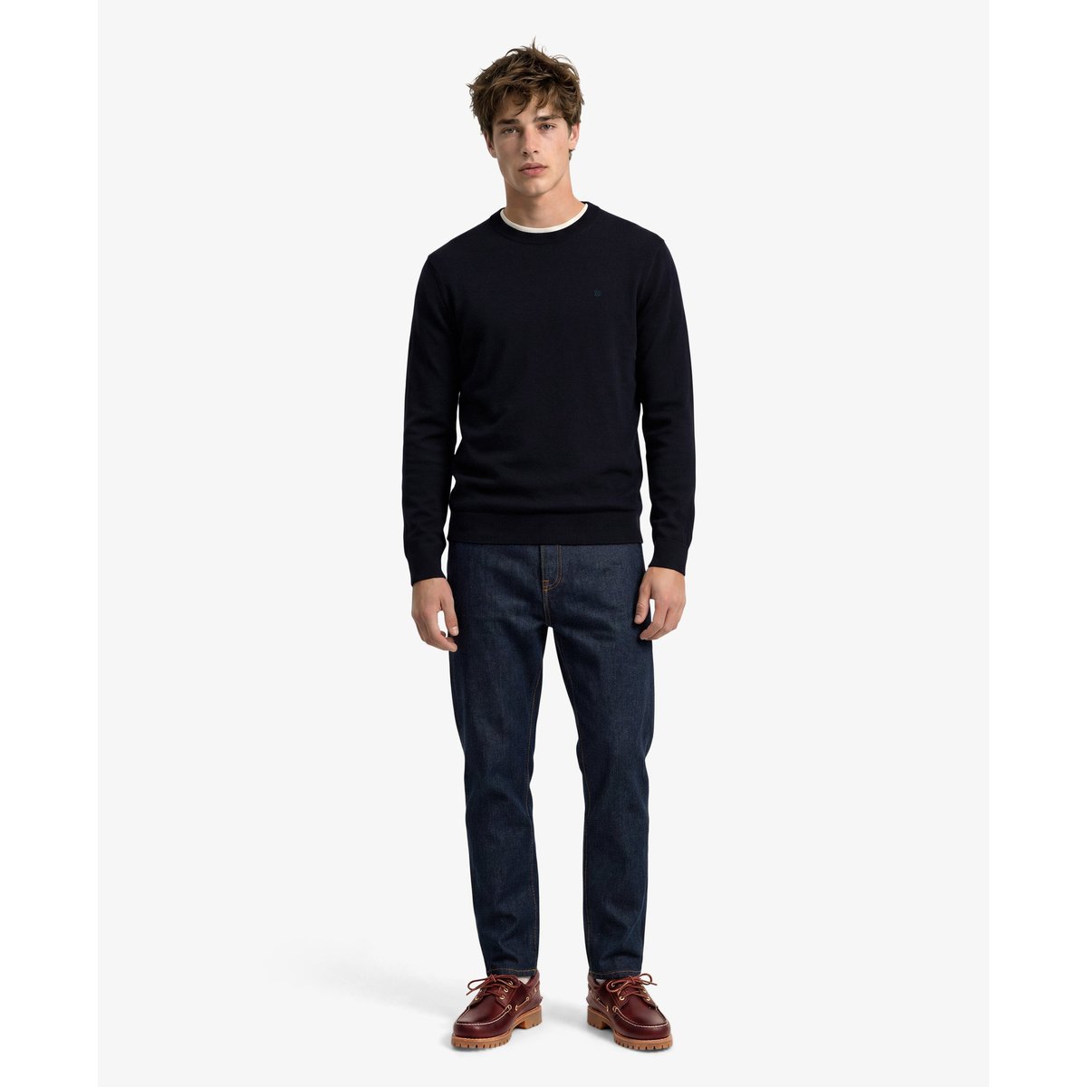 Pull Essential Laine Coupe Ajustée bleu marine profond, SUPERDRY