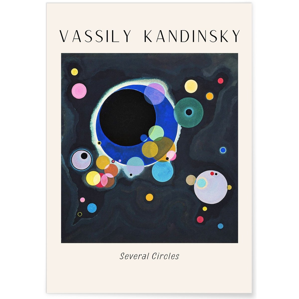 Affiche Vassily Kandinsky Several Circles blanc, L'AFFICHERIE