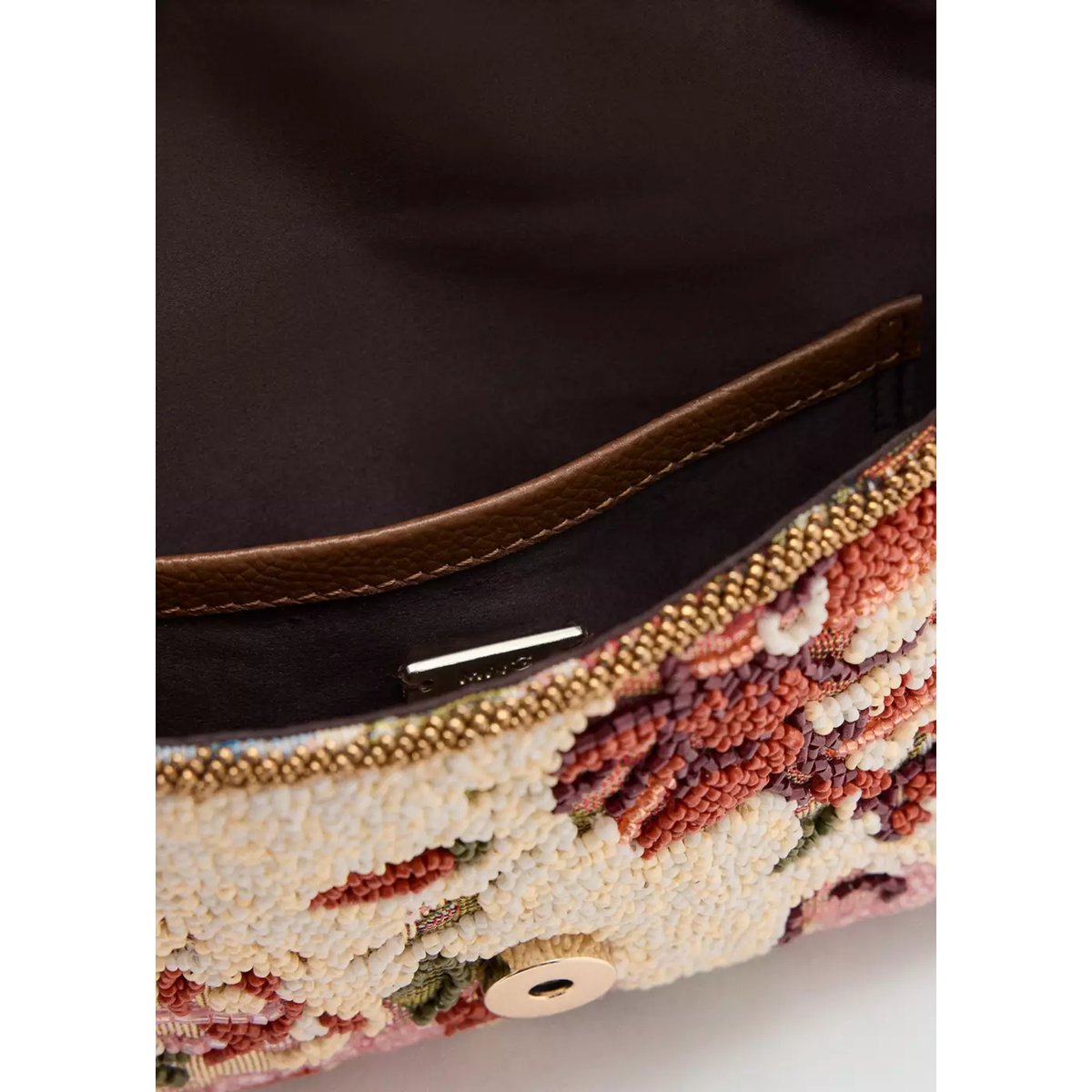 Sac porté épaule à broderie florale rose, MANGO